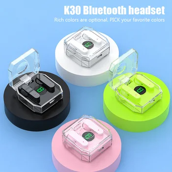 K30 TWS Brezžične Bluetooth Slušalke, Hi-fi Sound Stereo Slušalke 5.3 Touch Kontrole za Zmanjševanje Hrupa LED Digitalni Zaslon Slušalke