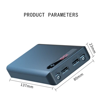 Portable Power Shell Banke z Dvojno USB - Priročno DIY 6*18650 Baterijo, Polnilnikom in Škatla za Shranjevanje s Svetilko