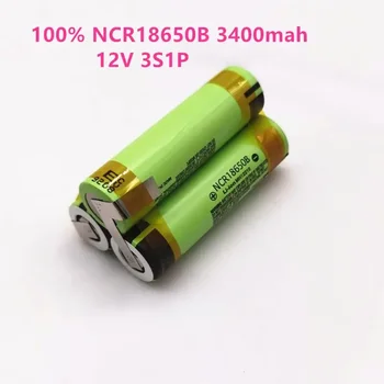 100% Original Baterija NCR18650 34B 3400mAh za Vijačnik 12V Baterija Vara Spajkanje, Trakovi 3S1P 12V Baterija (prilagodite)