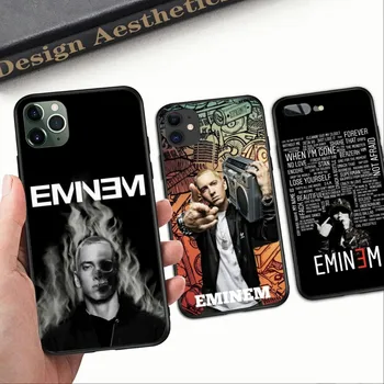 Kul E-Eminem Mobilni Mobilni Telefon, Ohišje za iPhone 15 14 13 12 11 XS X 8 7 6 Plus Mini Pro Max SE 2022 Black Telefon Kritje Funda