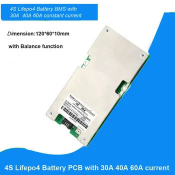 visoka kakovost 4S 12.8 V Lifepo4 Baterije BMS 14.6 V PCB z 50A 40A 60A Konstantnim tokom in Beline funkcija za 12V