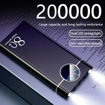 200000mAhPower Banka Super Hitro Chargr PowerBank Prenosni Polnilec Digitalni Prikaz Zunanje Baterije za iPhone, Samsung Xiaomi