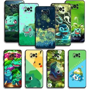 Pokemon Zelena Flora Bulbasaur Pikachu Primeru Za Xiaomi POCO X3 NFC X4Pro X5 M3 za Moj 12 13 11 10 10T 8 Note10 Lite 11Ultra 11T